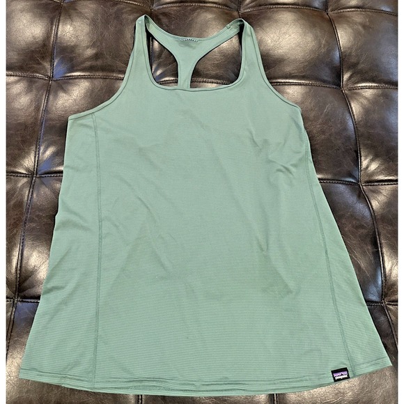 Patagonia Women Size XL Lightweight Capilene Baselayer Racerback‎ Green Stripe - Picture 1 of 9